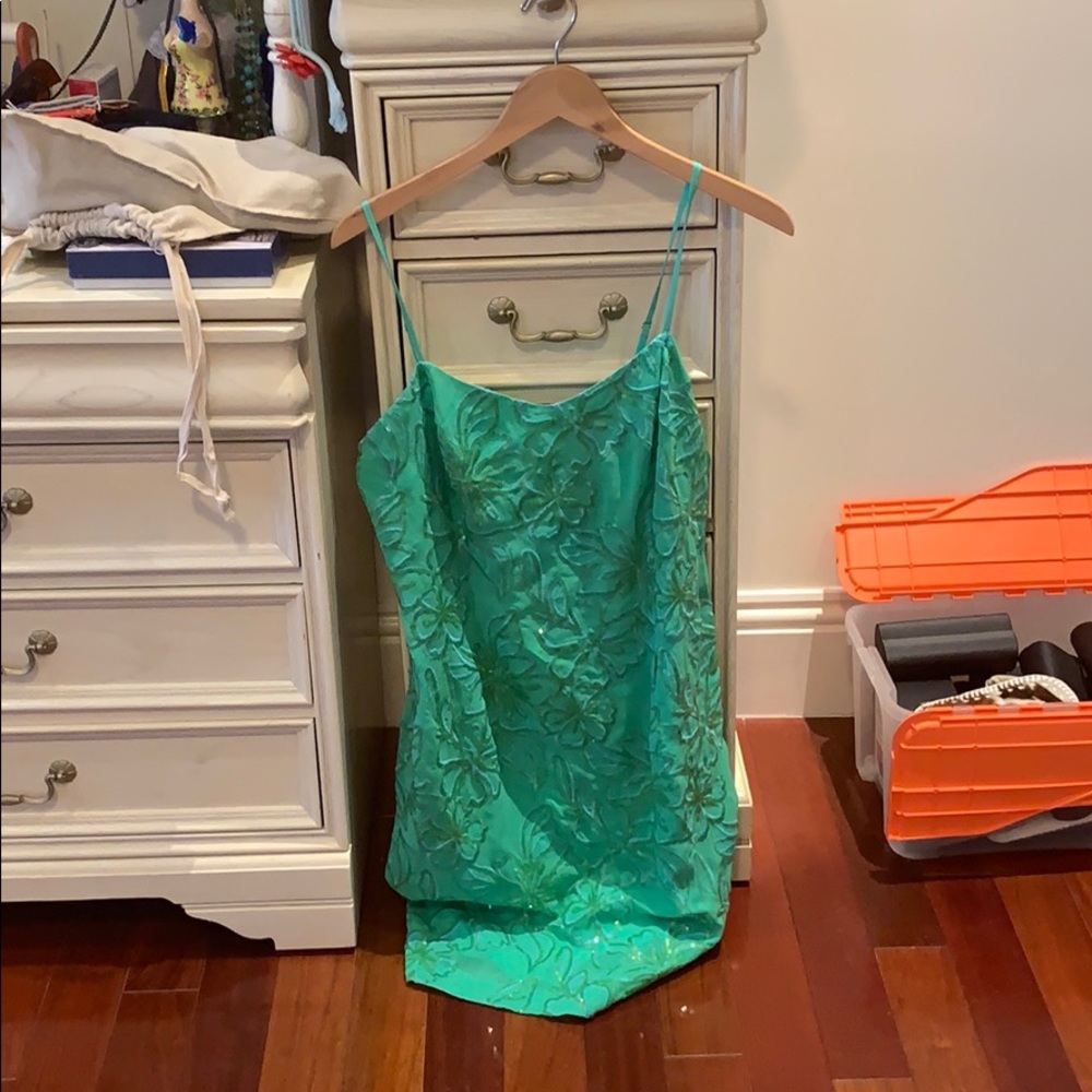 Lilly Pulitzer glitter green flower dress